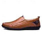 abordables Chaussures sans lacets &amp; mocassins-Mocassins à enfiler en similicuir marron clair pour hommes avec détails cousus à la main – chaussures décontractées confortables pour le travail, les voyages et le quotidien