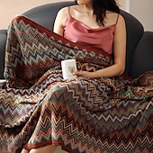 abordables Couvertures et plaids-Couverture tissée bohème au design unique et artistique avec des motifs complexes, douce et confortable, idéale pour ajouter une touche bohème à votre lit, canapé ou décoration de salon, parfaite pour