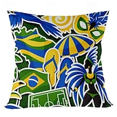baratos Capa de almofada de férias-capa de almofada decorativa carnaval 1 peça capa de almofada quadrada macia fronha para quarto sala de estar sofá cadeira