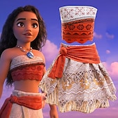abordables Disfraces de niñas-Princesa Moana Falda Parte superior del tubo Disfraces con temática de películas y televisión for Chica Niños Carnaval Día del Niño Playa Fiesta Cumpleaños