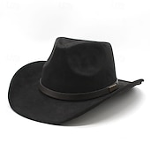 abordables Chapeaux homme-Homme Chapeau de soleil Chapeau de cowboy Chapeau Fedora Trilby Noir Chameau Laineux Le style rétro Mode 18ème siècle État du Texas du quotidien Le thème de la fête Couleur unie / unie Ecran Solaire