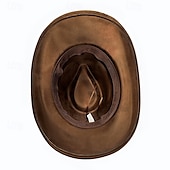 billige Hatter til herrer-Herre Solhatt Cowboyhatt Fedora Trilby-hatt Svart Kamel Ull Gammeldags stil Mote 18. århundre delstaten Texas Daglig Temafest Ensfarget / vanlig farge Solkrem Cosplay
