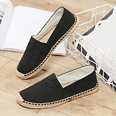 halpa Miesten loaferit ja nauhattomat kengät-miesten beige canvas espadrille-slip-on kengät juuttiköysipohjalla – mukavat kesäiset vapaa-ajan jalkineet