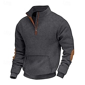 billiga Basic sweatshirts-Herr Tröja Kvartströja med dragkedja Svart Marinblå Kaki Ljusgrå Mörkgrå Halv dragkedja Slät Sport &amp; Utomhus Dagligen Helgdag Streetwear Häftig Retro Vinter Vår &amp; Höst Kläder Pull Tröjor