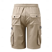 economico Scalda-muscoli-Per uomo Pantaloncini modello cargo Pantaloncini da sudore Bermuda A cordoncino Vita elastica Multi tasca Liscio Comfort Morbido Breve Esterno Interni Giornaliero Casuale / sportivo Athleisure Nero