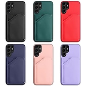 Недорогие Чехлы для Samsung-телефон Кейс для Назначение SSamsung Galaxy А53 А33 A12 A52 A13 S20 FE S25 Ультра Кейс на заднюю панель со стендом Разъем для карты Защита от удара Ретро ТПУ Кожа PU