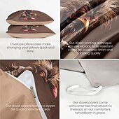 economico 100% cotone-set copripiumino con stampa divertente di gallo, 100% cotone, tessuto morbido e traspirante, include copripiumino e federe, ipoallergenico e delicato sulla pelle, lavabile in lavatrice, resistente, confortevole