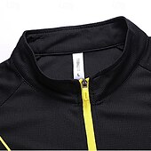 economico Cime-Per uomo maglietta T-shirt da escursione Manica lunga Chiusura lampo quarto Maglietta Maglietta con muscoli Maglietta elasticizzata per bodybuilding Esterno Asciugatura rapida Allenarsi Morbido
