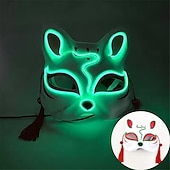 cheap Decorative Lights-Carnival LED Fox Luminous Mask - Festival Party Light Up Decoration Prop, Internet Celebrity Live Streaming Gift AA Batteries Powered - 1PC