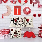 cheap Holiday Cushion Cover-Wedding Heart Gnomes Decorative Toss Pillows Cover 1PC Soft Square Cushion Case Pillowcase for Bedroom Livingroom Sofa Couch Chair
