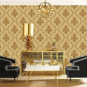 billiga Tapeter-1 rulle 3d europeisk damast icke självhäftande tapet präglad sovrum sänggavel vardagsrum bakgrund väggdekoration vattentät tapet 950x53cm/374x20.87inch