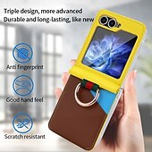 Χαμηλού Κόστους Samsung Θήκη-τηλέφωνο tok Για Samsung Galaxy Z Flip 6 Z Flip 5 Z Flip 4 Z Flip 3 Πίσω Κάλυμμα Υποδοχή κάρτας Δαχτυλίδι πόρπη Ανθεκτική σε πτώσεις Ρετρό TPU PU δέρμα
