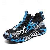 economico Sneakers da uomo-eleganti sneakers rosse da uomo con motivo a fiamma - eleganti e comode, perfette per feste o uscite informali