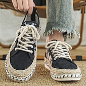 abordables Baskets Décontractées-baskets décontractées en toile pour hommes avec imprimé tribal et semelle en corde de jute – chaussures confortables au quotidien