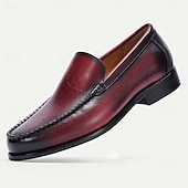 preiswerte Loafer aus hochwertigem Leder-stilvolle burgunderfarbene Leder-Loafer mit handgenähten Brogue-Details für Herren | perfekt für Freizeit und Business Casual