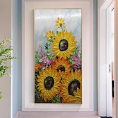 cheap Floral/Botanical Paintings-Mintura Handmade Abstract Tree Oil Paintings On Canvas Wall Art Decoration Modern Texture Flowers Picture For Home Decor Rolled Frameless Unstretched Painting