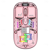 abordables Souris-Souris double mode transparente bt5.0 2.4g commutation à un bouton type-c 400mah souris rechargeable vitesse de mouvement à trois niveaux lumières rvb réglables housse pc magnétique pilotes