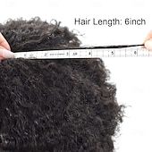halpa Hiuspalat ja -housut-afro toupee mustille miehille afro aaltoileva miesten toupee hiusten korvausjärjestelmät täysi poly ohut iho injektio afrikkalainen mies afro kihara toupee pu 1# jet black-10mm