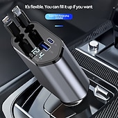 ieftine Încărcător Auto-Încărcător auto retractabil 4 în 1 cablu usb tip c pentru iphone samsung cablu de încărcare rapidă adaptor brichetă