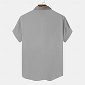 preiswerte Pflanzen Muster-Herren Blumen Lässiges Hemd Knopfhemd Kurzarm Brautkleider schlicht Resort Urlaub Normal Casual Sommer Frühling Umlegekragen Knopf Rosa Blau Grau
