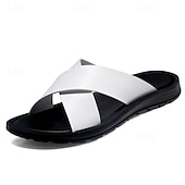 abordables sandales d&#039;extérieur-sandales décontractées à brides croisées pour hommes, chaussures d&#039;été confortables en similicuir pour l&#039;extérieur et la plage