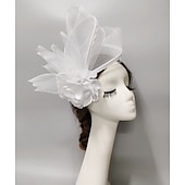 preiswerte Faszinator-Fascinatoren Netz Schleierhut Hochzeit Damentag Mit Kappe Blumig Kopfschmuck Kopfbedeckung