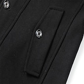 abordables Gabardina para hombre-Hombre Abrigo de invierno Abrigo de lana Sobretodo Abrigo corto Exterior Trabajo Otoño invierno Lana Resistente al Viento Templado Ropa de calle Ropa Brasieres Esencial Color sólido Cuello enrollado