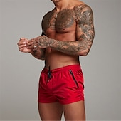 baratos shorts ativos masculinos-Homens calções atléticos Shorts de 3 polegadas Calções de treino Short curto Shorts de Corrida com forro de malha Bolso Com Zíper Design de cordão elástico Côr Sólida Respirável Secagem Rápida Curto