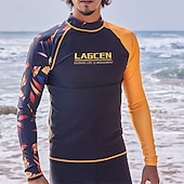 voordelige Overhaaste bewakers-Voor heren Sportieve badmode Zwemshirt Lange mouw Uitslagbescherming Kleding Bovenlichaam Zwemmen Surfen Strand Watersport Gedrukt Zomer Lente