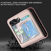 cheap Samsung Cases-Phone Case For Samsung Galaxy Z Flip 6 Z Flip 5 Z Flip 4 Z Flip 3 Back Cover Shockproof Retro TPU PU Leather
