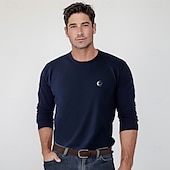 cheap Men&#039;s Elite Tees &amp; Tank-Men&#039;s 100% Cotton T Shirt Ombre Graphic Crew Neck Training Outdoor Long Sleeve Crewneck Clothing Apparel Elegant Warm Vacation Vintage