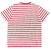abordables camisetas basicas-Hombre Camiseta Camiseta superior Mangas cortas Cuello Barco Verano A Rayas Moda Design Básico Bolsillo delantero Vacaciones Calle Noche Rojo Camiseta superior para hombre