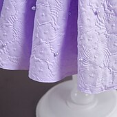 halpa Mekot kukakkoristeilla-Kukkaistytön asu Lapset Tyttöjen Prinsessa mekko Suoritus Häät Juhla Tyylikäs Kaunis Yhtenäinen väri Lyhythihainen Tiukka pyöreä kaula-aukko Samppanja Punastuvan vaaleanpunainen 4 vuotta +