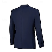 cheap Men&#039;s Classic Blazers-Men&#039;s Blazer Business Cocktail Party Wedding Party Fashion Casual Spring &amp;  Fall Polyester Plain Buttons Pocket Comfortable Single Breasted Blazer Black White Navy Blue Royal Blue