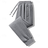 baratos Calças Desportivas-Homens Calças Esportivas Corredores Corredor Calças de inverno Calças Bolsos Com Cordão Cintura elástica Côr Sólida Quente Respirável Comprimento total Casual Diário Casual Roupa Esportiva Preto