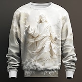 baratos Moletons 3D masculinos-Homens Moletom Moletom Manga Longa Moletom Gola Redonda Artistíco Abstracto 3D Estampado Streetwear Crewneck 3D Primavera Outono Inverno