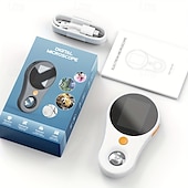 abordables Papelería-Microscopio digital de mano con lente de enfoque fijo, aumento de 500x, 12 megapíxeles, pantalla IPS, luz LED de 2,5 mm y vidrio colector