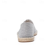 halpa Miesten loaferit ja nauhattomat kengät-miesten beige canvas espadrille-slip-on kengät juuttiköysipohjalla – mukavat kesäiset vapaa-ajan jalkineet