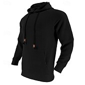 cheap Basic Hoodies-Men&#039;s Hoodie Black White Khaki Light Grey Dark Gray Hooded Plain Front Pocket Sports &amp; Outdoor Daily Holiday Polyester Streetwear Basic Casual Spring &amp;  Fall Clothing Apparel Hoodies Sweatshirts