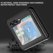 cheap Samsung Cases-Phone Case For Samsung Galaxy Z Flip 6 Z Flip 5 Z Flip 4 Z Flip 3 Back Cover Shockproof Retro TPU PU Leather