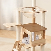 cheap Cat Trees-47.24 Inches Cat Tree/Cat Tree House and Towers for Large Cat/Cat Climbing Tree with Cat Condo/Cat Tree Scratching Post/Perches/Hammock, Multi-Level Large Cat Tree