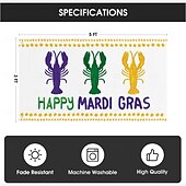preiswerte Urlaubsteppiche-Karneval Mardi Gras Mast Flagge Outdoor Terrasse Garten Flaggen Parade Banner Dekor Party liefert