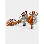 economico Scarpe per balli latini-scarpe da ballo da donna comode ed eleganti - con suola in pelle scamosciata e soletta imbottita