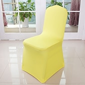 ieftine Husa scaun de sufragerie-huse pentru scaune de nuntă huse pentru scaune de banchet din spandex huse pentru scaune din spandex elastice din față plat pentru decorațiuni pentru petreceri de mese
