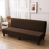 billiga Sofföverdrag-jacquard futon överdrag bäddsoffa överdrag enfärgad utan armstöd bäddsoffa överdrag hög elastisk hopfällbar möbel skyddsöverdrag
