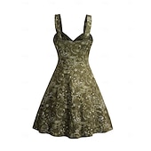 preiswerte Kleider-Retro Vintage 1950er Vintage-Kleid Kleid Maskerade Damen Karneval Neujahr Maskerade Alltagstauglich Junggesellinnenabschiedsparty Erwachsene Kleid