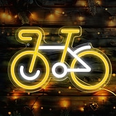 رخيصةأون إضاءات نيون LED-لافتة نيون للدراجة بسيطة، لافتة نيون للدراجة 5 فولت تعمل بالطاقة عبر USB للديكور المنزلي، غرفة المعيشة، ديكور المنزل، ديكور تمثال للطاولة الجانبية، ديكور جداري فني للدراجة