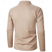 olcso Vakáció-Férfi Gofris pólóingek Quarter Zip Polo Napi Szabadság Negyed irányítószám Hosszú ujj Divat Modern Sima Tavasz Ősz Normál Fekete Fehér Bor Sötétkék Khakizöld Katonai zöld Gofris pólóingek