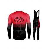cheap Men&#039;s Clothing Sets-Men&#039;s Cycling Jersey Black&amp;White Bib set Top MTB Bicycle Shirt Mountain Road Riding Clothing Short Sleeve Cyclist biking Quick Dry Breathable 3 Rear Pockets