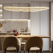 economico Luci a sospensione-piuma lampada a sospensione elettrolitica luce a sospensione dimmerabile continua metallo moderno stile nordico 120cm 220-240v